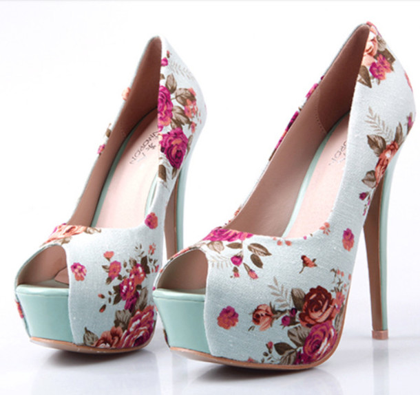 cute-high-heels-floral-print