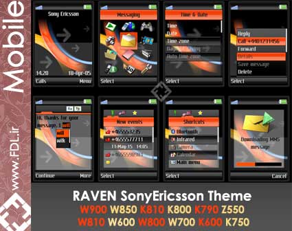 RAVEN SonyEricsson Theme Pack - پک تم سونی اریکسون
