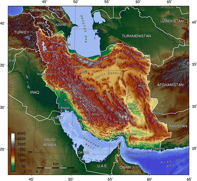 نقشه طبیعی جمهوری اسلامی ایران