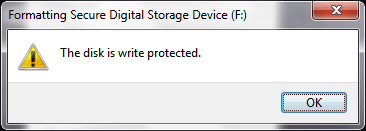 حل پیغام خطای Disk Write Protected