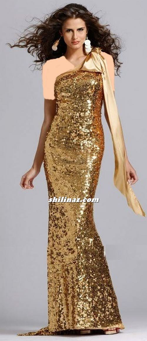 مدل لباس عقد با پولک های طلایی
