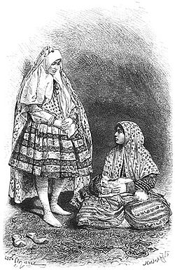 Women from Shiraz as seen by Jane Dieulafoy in 1881.jpg