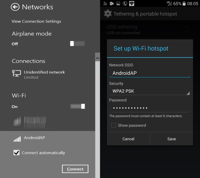 wifi Tethering android