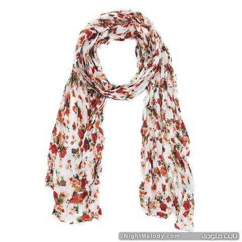 white floral scarf 480x480 مدل شال تابستانی زنانه۹۲