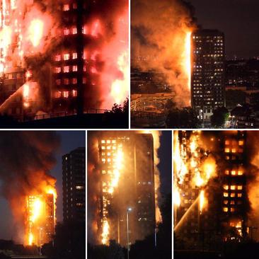 اخبارحوادث ,خبرهای   حوادث , آتش سوزی در برج لندن