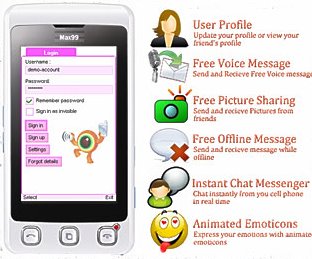 مسنجر گوشی های تاچ اسکرین (صفحه لمسی ) برای پاکت پی سی Max99 Instant Mobile Messenger V2.06