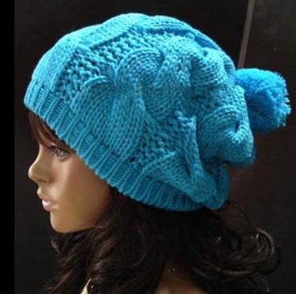 دست زیبا knitted کلاه پشمی آبی