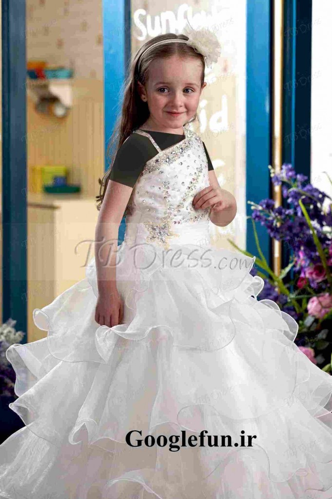 مدل لباس عروس سفید بچه گانه ۲۰۱۳