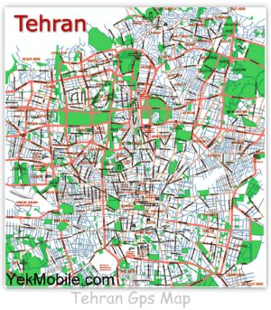 نقشه gps استان تهران , نقشه جی پی اس استان تهران