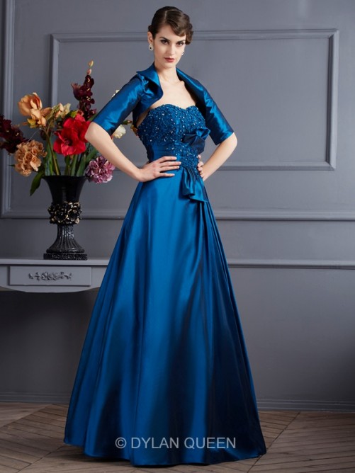 Amazing A-Line/Princess Sweetheart Applique Sleeveless Taffeta Dress